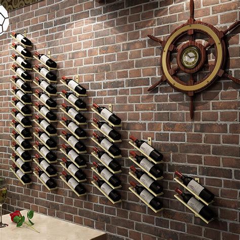 metal wine bottle brackets|wall mounted wine glass racks.